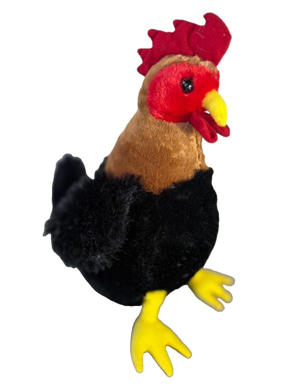 HugFun Rooster Chicken Brown Black Stuffed Animal Plush Measures 14 inches Farm